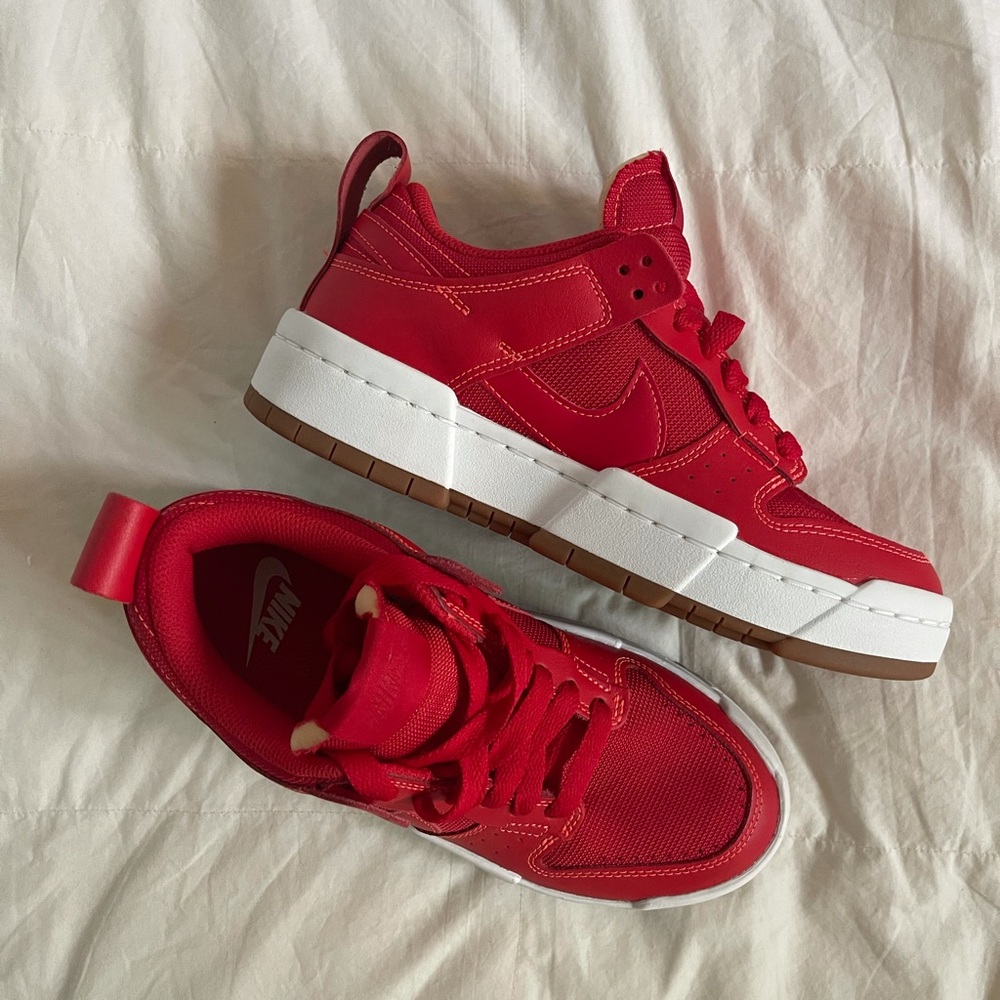 Nike dunk low red gum size 7.5 W BRAND NEW
